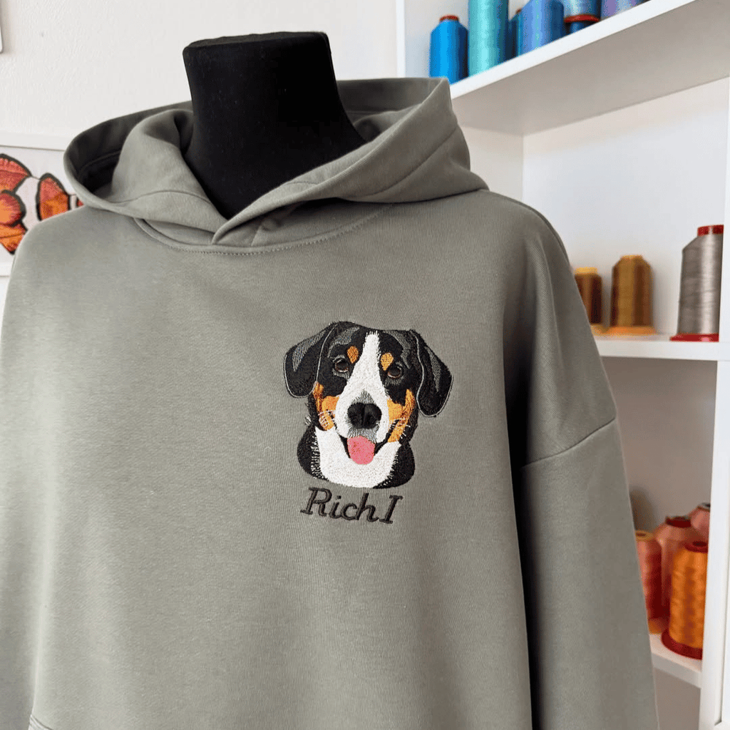 T-Shirt with Custom Pet Embroidery from Your Photo