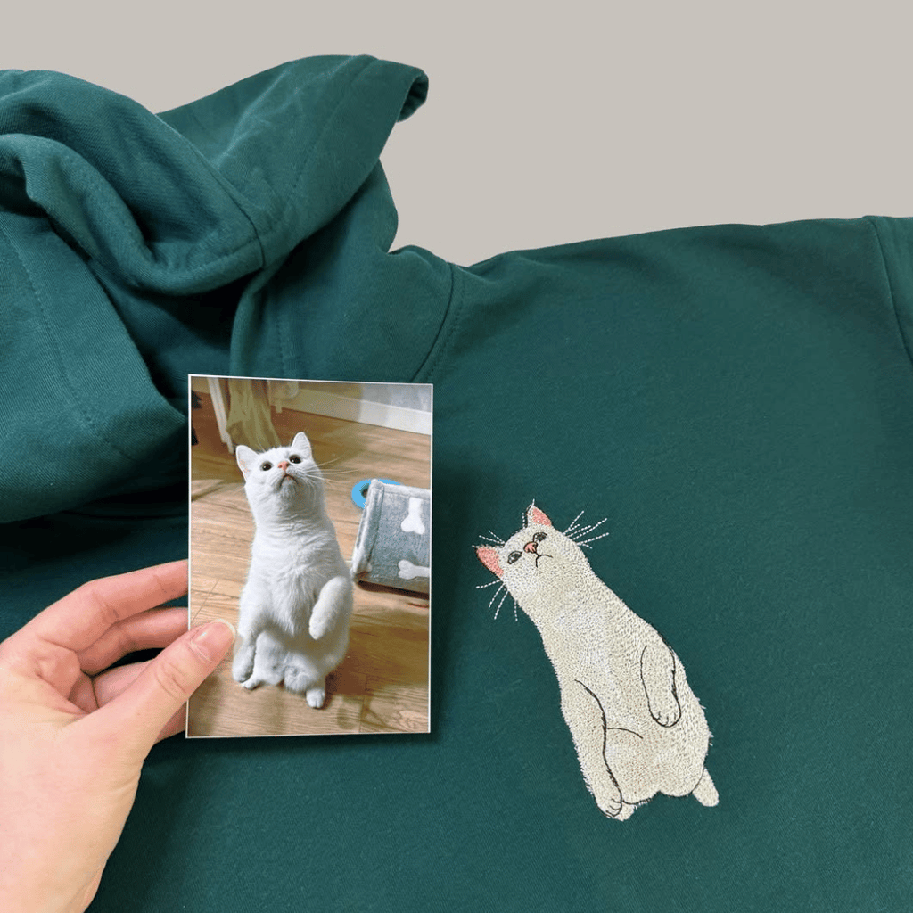 T-Shirt with Custom Pet Embroidery from Your Photo