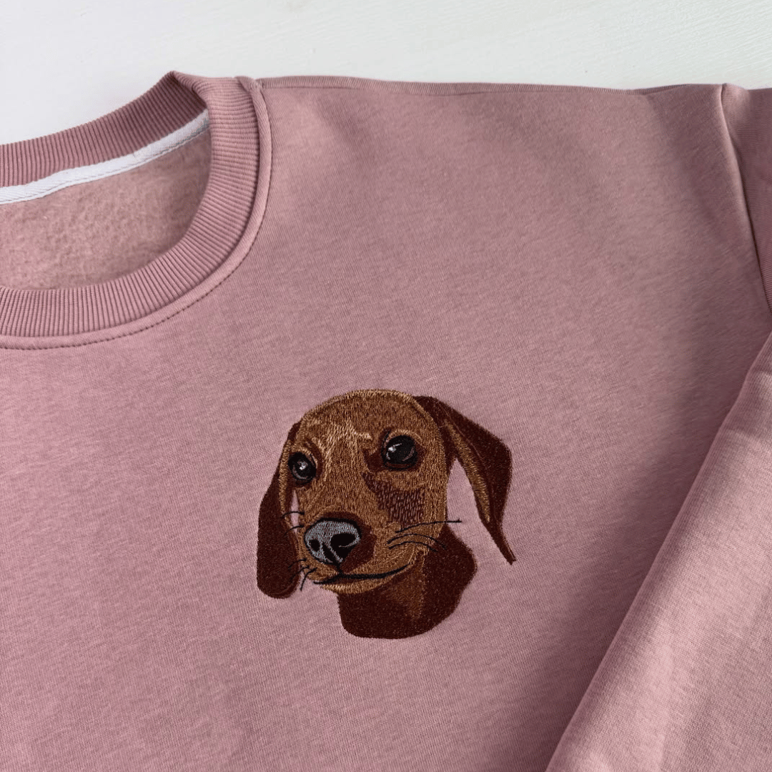 T-Shirt with Custom Pet Embroidery from Your Photo