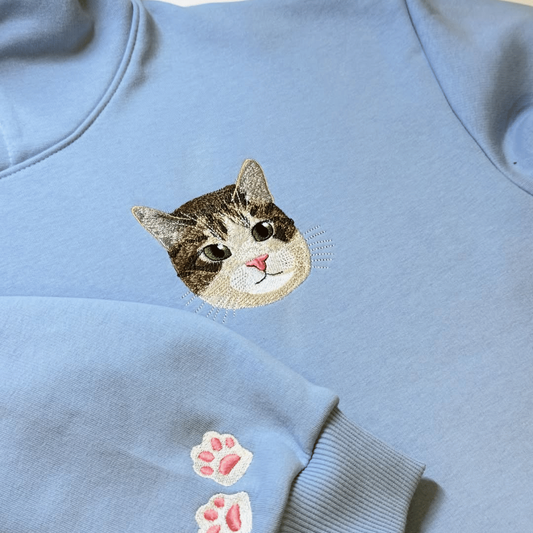 T-Shirt with Custom Pet Embroidery from Your Photo